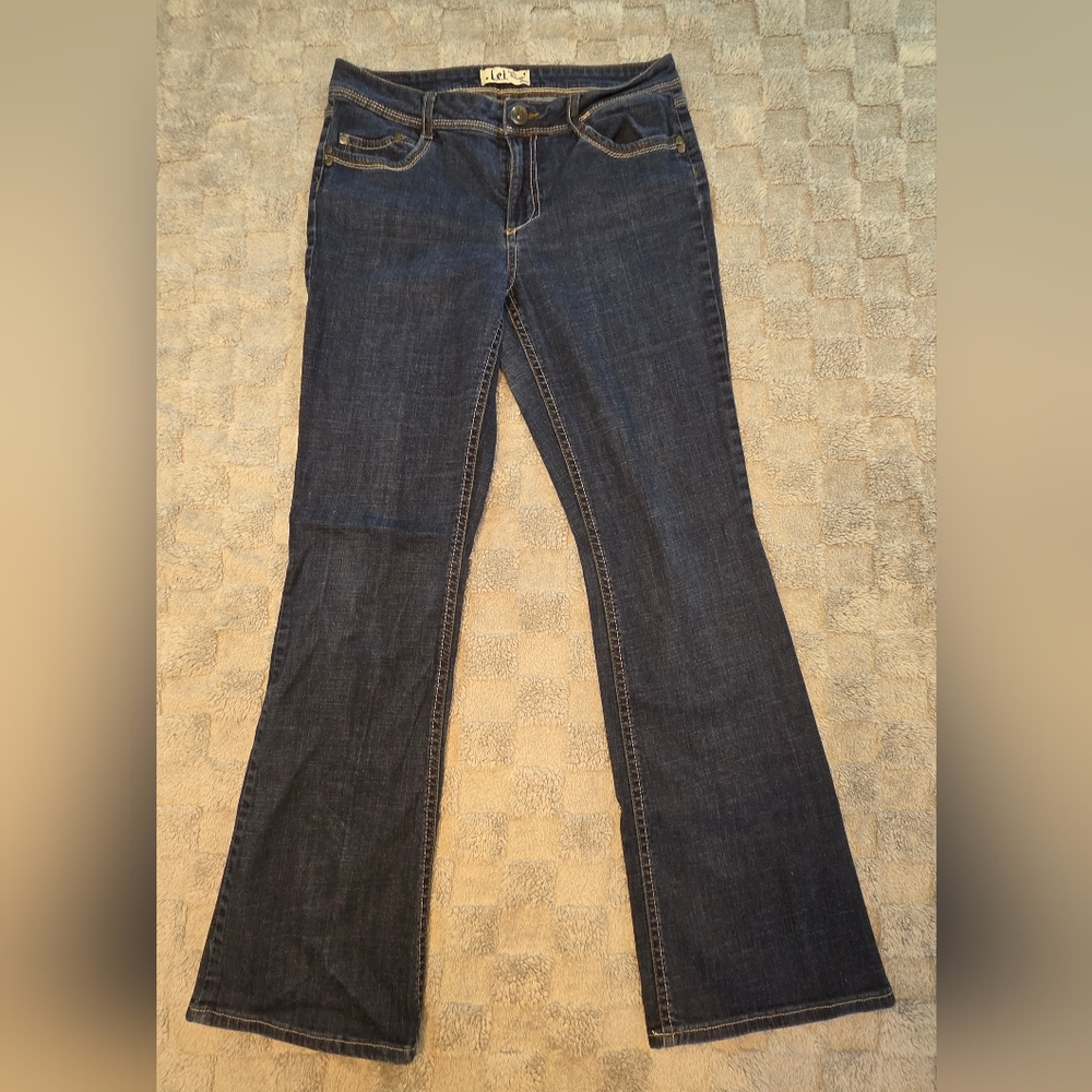 VTG LEI Sophia Hiphugger Flare Jeans Womens 13 Denim Low Rise ❤️Preloved - Picture 1 of 12